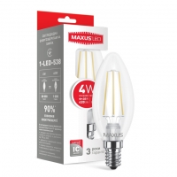 Светодиодная лампа Maxus LED Filament C37, C37 TL E14 4W 
