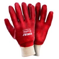 Перчатки трикотажные с ПВХ покрытием (красные манжет) (9444361), 120 пар (9444371)) Sigma