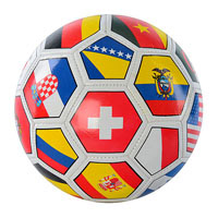 Мяч футбольный EV 3196 (50шт) размер 5, ПВХ, флаги, 300-320г