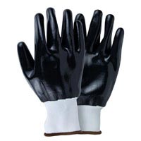 Перчатки трикотажные с полным нитриловым покрытием р10 (черные манжет) Sigma (9443561)