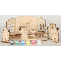 збірна дерев_яна модель маша і три ведмеді + фарби